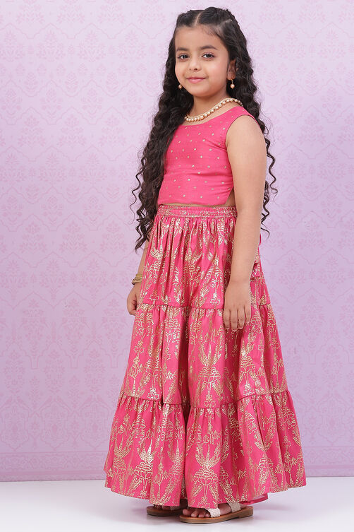 Pink Art Silk Lehenga Set image number 3