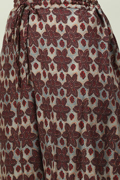 Brown Viscose Straight Kurta Palazzo Suit Set image number 2