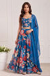 Blue Viscose Rayon Printed Lehenga Set image number 7