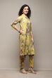 Yellow Spandex Blend Straight Printed 2 Piece Set image number 5