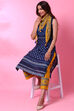 Indigo Art Silk Printed Scarf image number 2