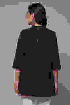 Navy Cotton Yarndyed Kurti image number 2