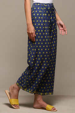 Navy Rayon Straight Palazzo image number 3