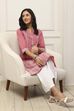Pink Cotton Ethnic Motif Printed Straight Kurta