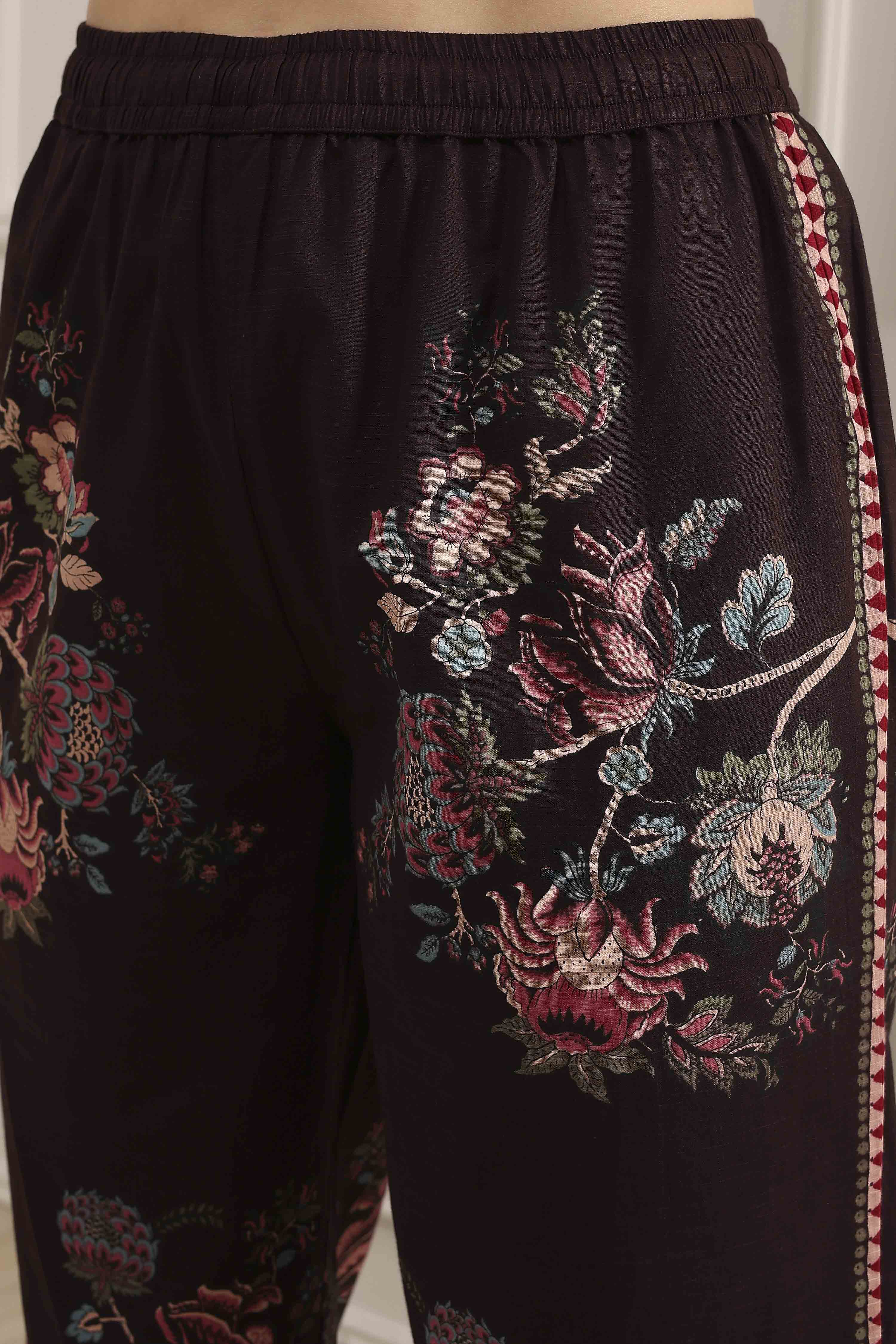 Blue Cotton Printed Straight Kurta Set image number 2