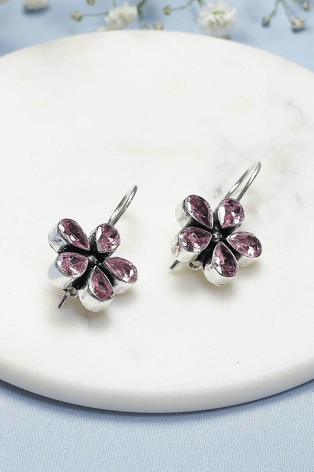 Light Purple Brass Earrings image number 0