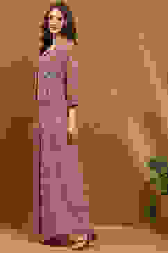 Beige Block-Printed Straight Jumpsuit image number 2