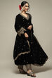 Black Viscose Kalidar Kurta Palazzo Suit Set image number 6