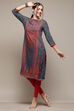 Berry LIVA Straight Printed Kurta image number 0