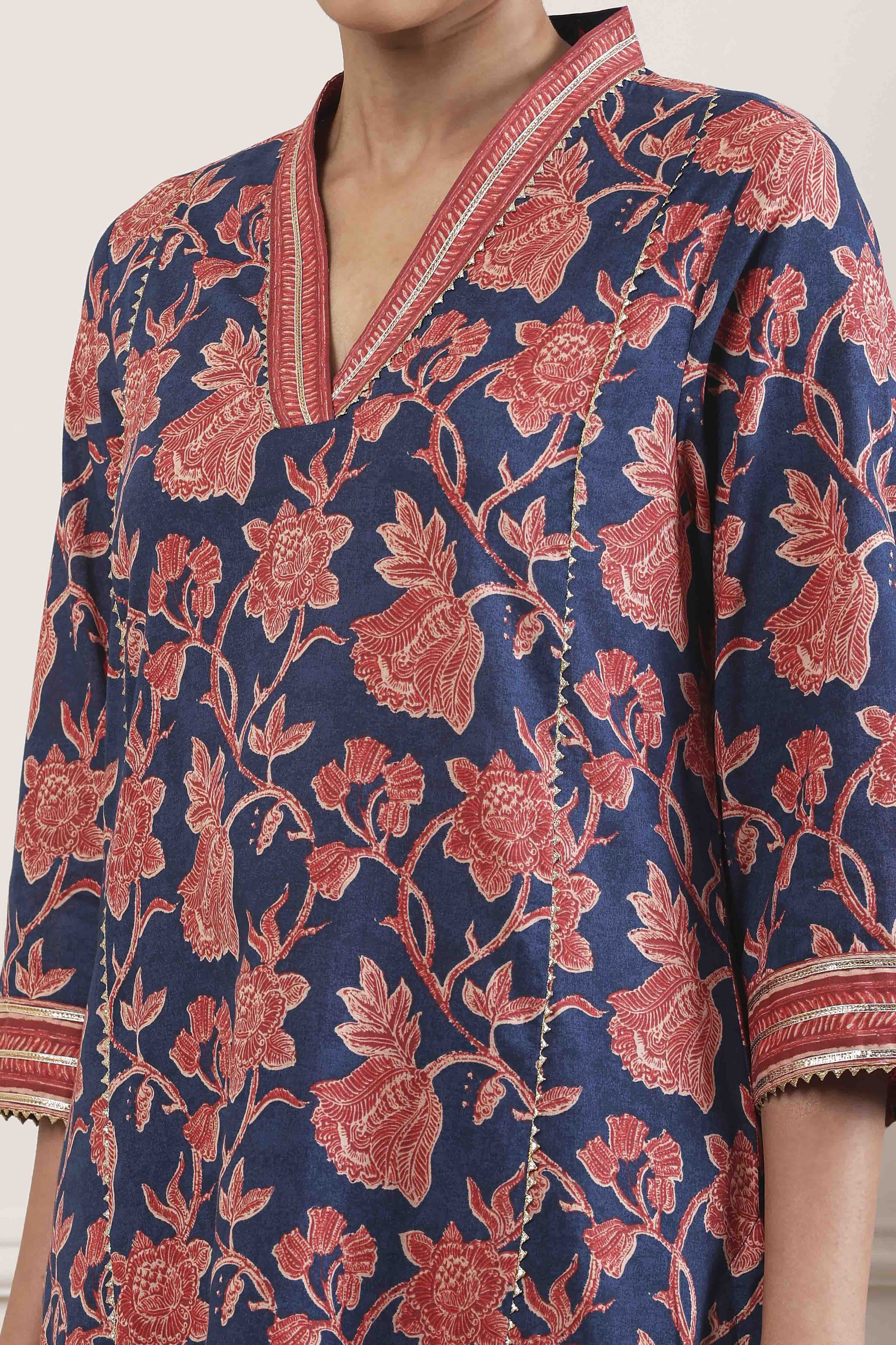 Mustard Yellow Cotton Printed Kurta Set image number 1