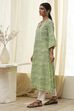 Green Pure Cotton Printed Straight Kurta image number 2