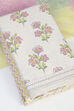 Beige-Blue Cotton Unstitched Suit Set image number 6