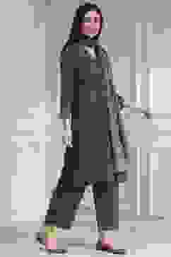 Blue Printed Straight Suit Set image number 5