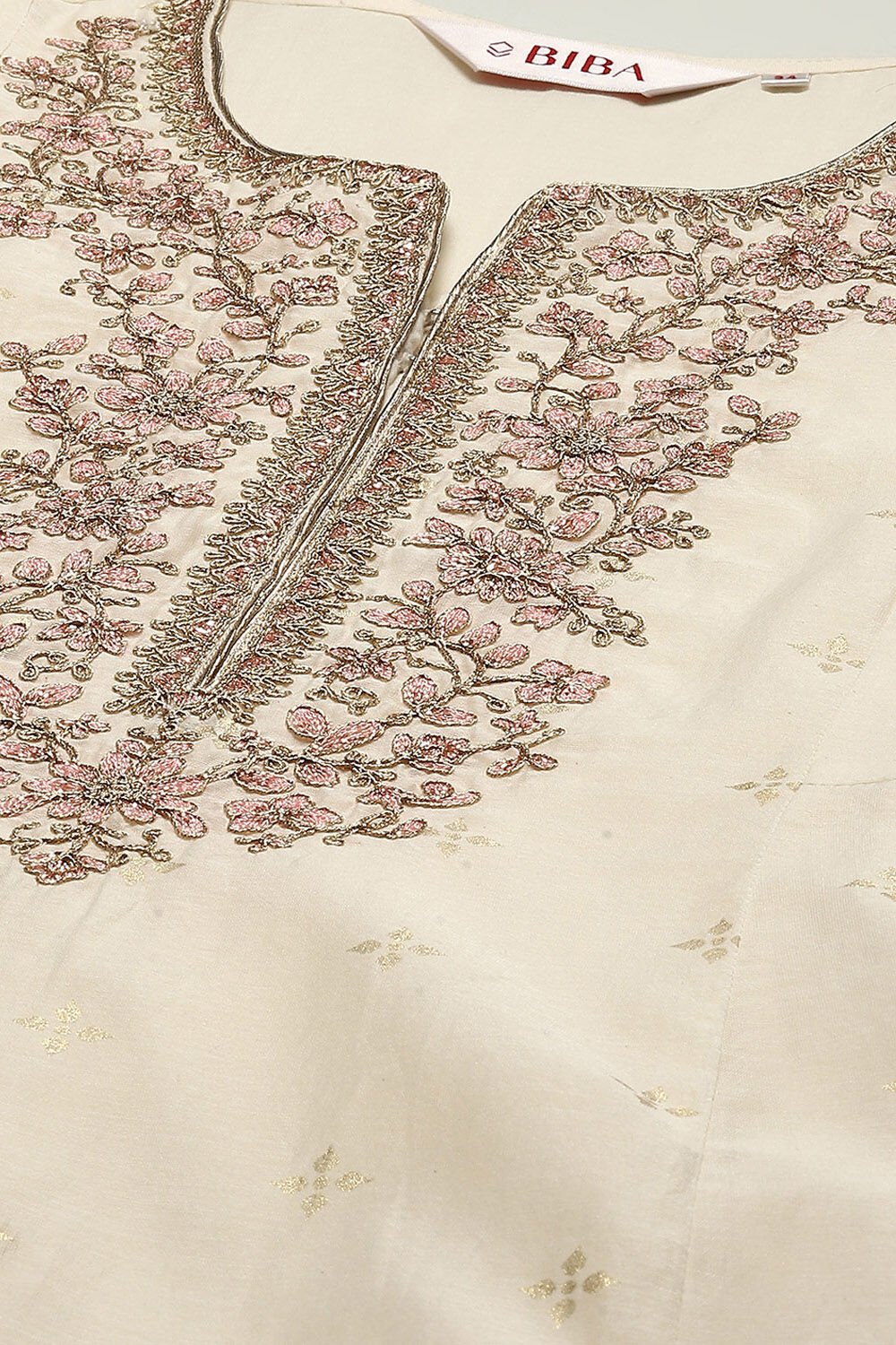 Off-white Printed A-line & Pants Suit Set image number 1