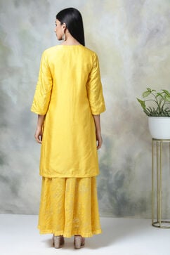 Yellow Viscose Kurta Garara Suit Set image number 7