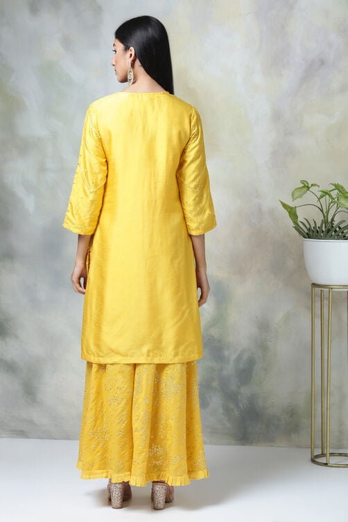 Yellow Viscose Kurta Garara Suit Set image number 7