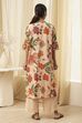 Beige Cotton Blend Straight Kurta Set image number 4
