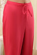 Coral-Red Silk Chanderi Gathered Suit Set image number 2