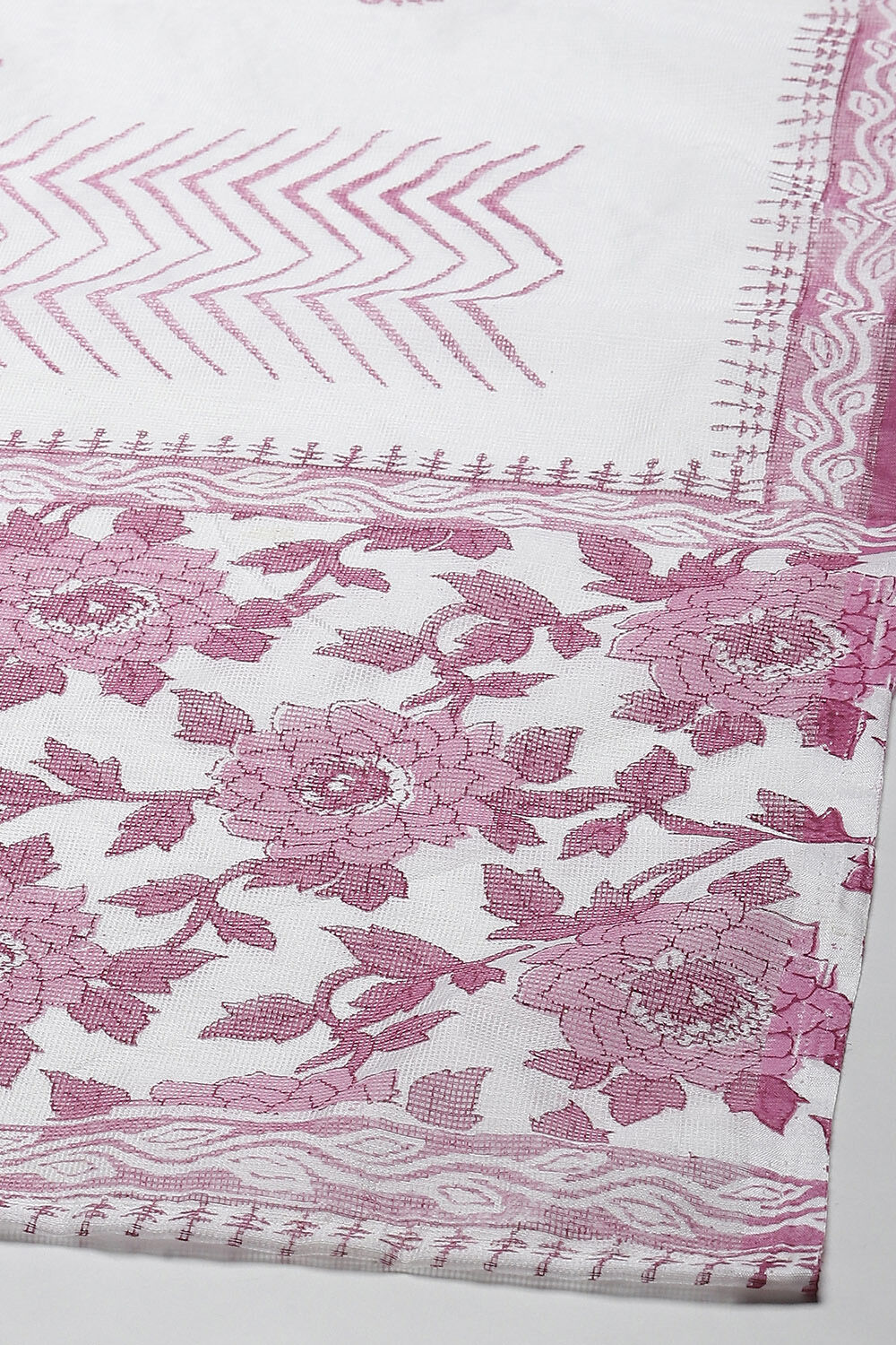 Purple Polyester Unstitched Suit set image number 4