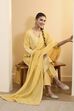 Yellow Silk Chanderi Straight Suit Set image number 0
