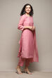 Pink Silk Blend Unstitched Suit Set image number 7