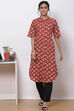 Terracotta Cotton Straight Kurta image number 0