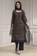 Blue Cotton Screen Print Unstitched Suit Set image number 7