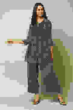 Black LIVA Straight Palazzo image number 6