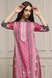 Ochre Cotton Straight Printed Kurta image number 1