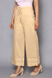 Beige Cotton Straight Palazzos image number 2