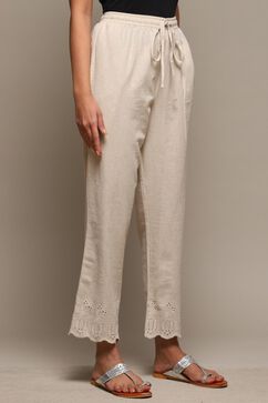 Natural Cotton Blend Straight Pants image number 3