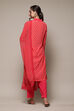 Fuschia Art Silk Straight Kurta Narrow Pants Suit Set image number 4