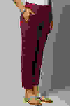 Maroon Cotton Pants image number 5