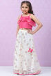 Peach Art Silk Layered Lehenga Set image number 6