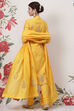 Rohit Bal Yellow Cotton Silk Straight Yarndyed Suit Set