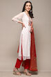 White Red Organza Unstitched Suit Set image number 7