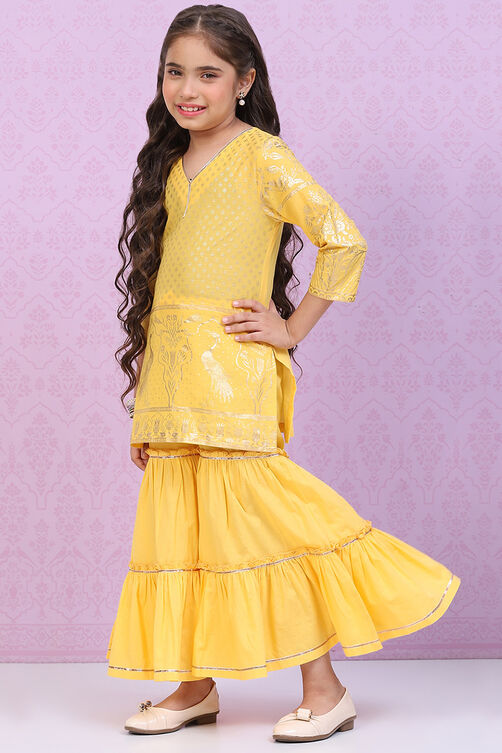 Blue Cotton A-Line Printed Kurta Set image number 3