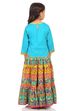 Turquoise Cotton Straight Printed Skirts and Tops image number 4
