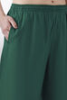 Blue Viscose Rayon Straight Palazzos image number 1