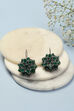 Oxidised Green Brass Earrings image number 0