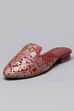 Maroon Fabric Formal Mules image number 2