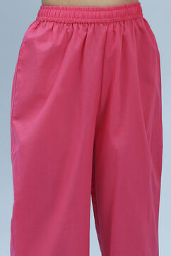 Pink Viscose Blend Kurta Pants Set image number 6