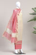 Pastel Cotton Printed Embroidered Unstitched Suit Set image number 4