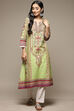 Green Cotton Straight Printed Kurta