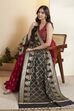 Black Poly Woven Design Dupatta image number 0
