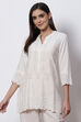 Natural White LIVA Short Solid Kurti