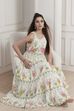 Off-White Cotton Printed Tiered Dress image number 0