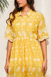 Yellow Cotton Tiered Dress image number 1