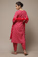 Pink Cotton Hand Block Print Unstitched Suit Set image number 2