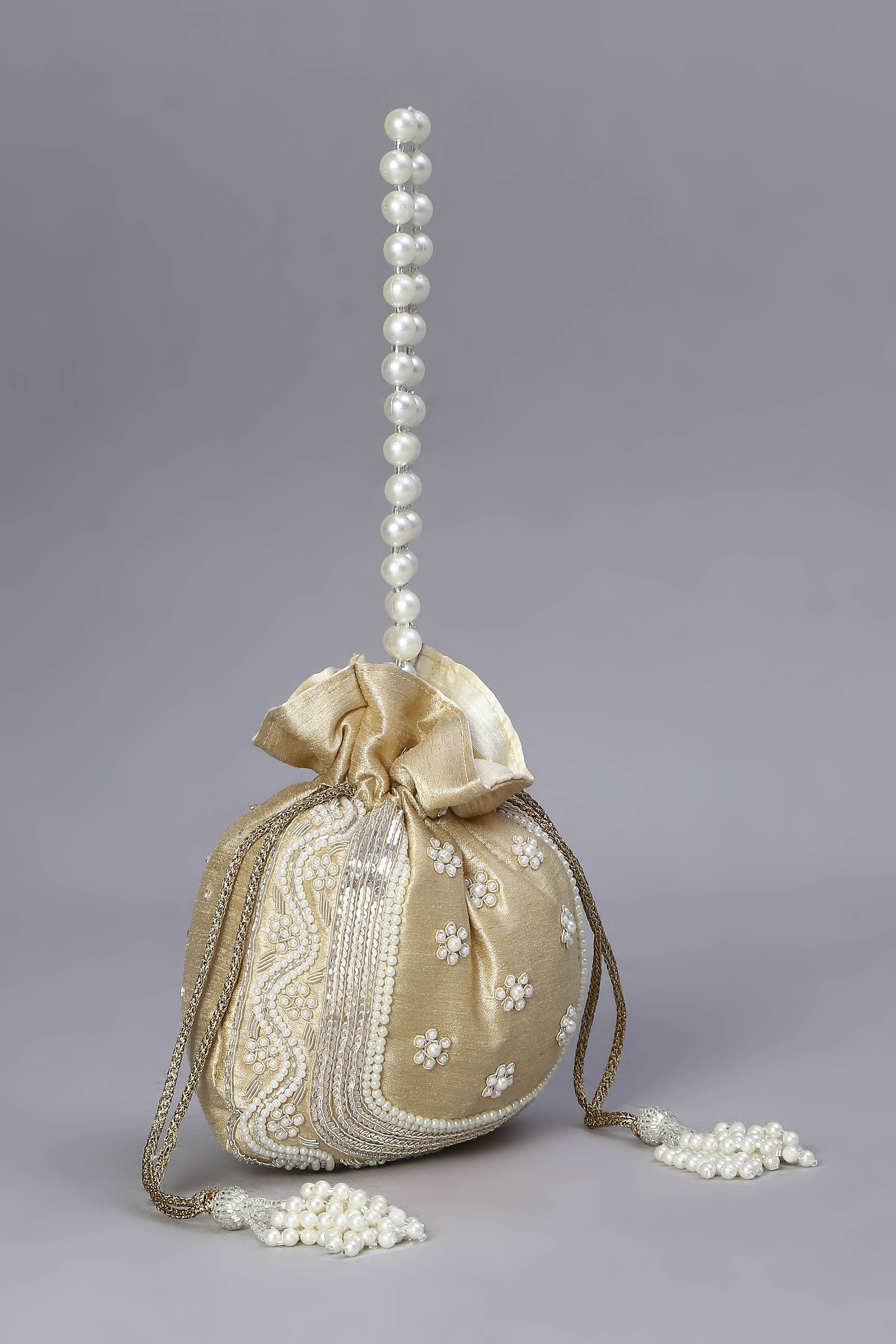 Peach Fabric Potli Bag image number 3